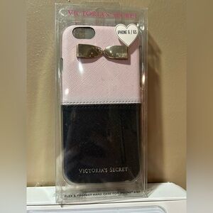 Victoria's Secret Pink and Black iPhone 6/6S Cover with Bow NEW